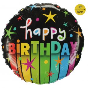 Happy Birthday 18 inch Round Foil Balloon